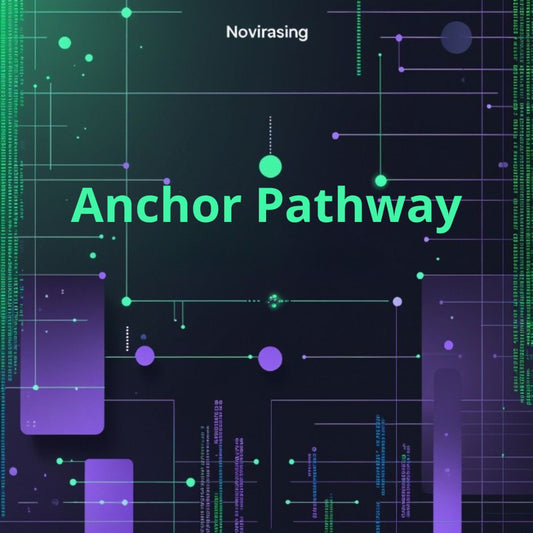 Technological background with 'Anchor Pathway' text and 'Novirasing' branding.